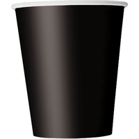 Midnight Black Paper Cups 270ml 8 Pack- main image