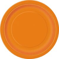 Pumpkin Orange Round Paper Plates 8 Pack 23cm- main image