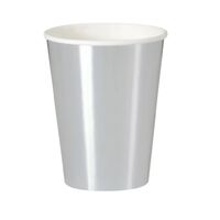 Silver Foil Paper Paper Cups 355ml 8 Pack- main image