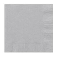 20 Pack Silver Luncheon Napkins - 2 Ply 33cm x 33cm- main image