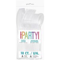 Clear Assorted Reusable Cutlery 18 Pack- main image