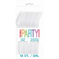White Reusable Forks 18 Pack- main image