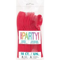 Ruby Red Assorted Reusable Cutlery 18 Pack- main image