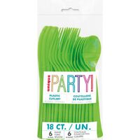 Lime Green Assorted Reusable Cutlery 18 Pack- main image