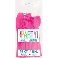 Hot Pink Assorted Reusable Cutlery 18 Pack- main image