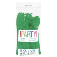Emerald Green Assorted Reusable Cutlery 18 Pack- main image