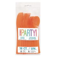 Pumpkin Orange Assorted Reusable Cutlery 18 Pack- main image