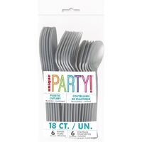 Silver Assorted Reusable Cutlery 18 Pack- main image