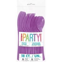 Pretty Purple 18 Assorted Reusable Cutlery- main image