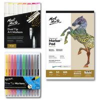 Markers Drawing Beginner Essentials Kit | Pens Pad Marker Starter Set- main image