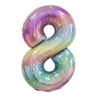 Pastel Rainbow Number 8 Foil Balloon 86cm- main image