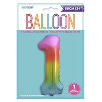Rainbow Number 1 Foil Balloon 86cm- main image