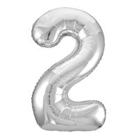 Silver 2 Number Foil Balloon 86cm- main image