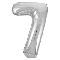 Silver 7 Number Foil Balloon 86cm- main image