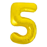Gold 5 Number Foil Balloon 86cm- main image