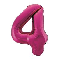 Hot Pink Number 4 Foil Balloon 86cm- main image