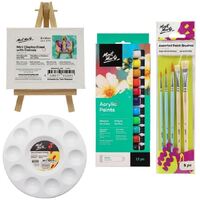 Paint and Sip Affordable Mini Beginners Set | Painting Kit Easel Canvas Brushes- main image