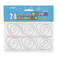 Clear Plastic Tablecloth Clips 24 Pack- main image