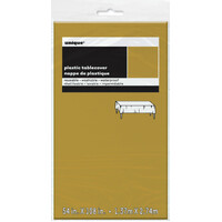 Gold Plastic Tablecover Rectangle 137cm x 274cm- main image