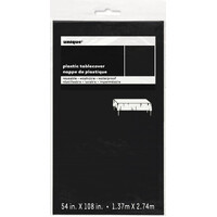 Midnight Black Plastic Tablecover Rectangle 137cm x 274cm- main image