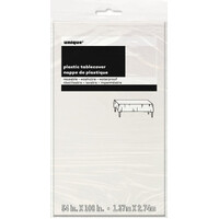Bright White Plastic Tablecover Rectangle 137cm x 274cm- main image