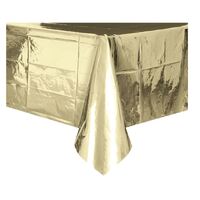 Metallic Gold Plastic Tablecover Rectangle 137cm x 274cm- main image