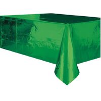 Green Foil Plastic Tablecover Rectangle 137cm x 274cm- main image