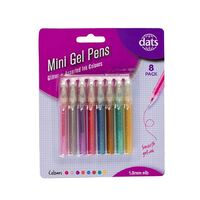 Mini Glitter Gel Pens Mixed Colours - 8 Pack- main image