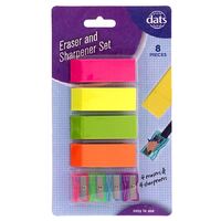 4 Eraser 4 Pencil Sharpener - 8 Pack- main image