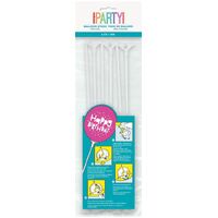Balloon Sticks and Cups White 6 Pack- main image