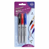 Permanent Markers Mixed Black Blue Red Ink Pen Style - 3 Pack- main image