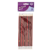 Pencil Black & Red Barrel with Eraser 2B - 10 Pack- main image