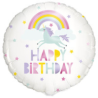 45cm Rainbow Unicorn Happy Birthday Foil Balloon- main image