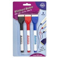 Whiteboard Marker 3 Pack - Mixed Black Blue Red Ink with Erasers- main image