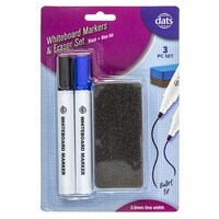 Marker Whiteboard Eraser 3pc Set Mixed Black Blue Ink- main image