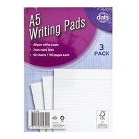 Ruled A5 Writing Pads 100 Pages - 3 Pack- main image