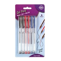 Gel Pens Mixed Black Blue Red Ink - 6 Pack- main image