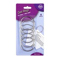 Silver Card Rings 50mm 6 Pack- main image