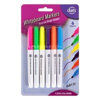 Whiteboard Makers Mixed Bright Colours Pen Style - 6 Pack- main image