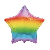 45cm Gradient Rainbow Star Foil Balloon- main image