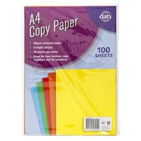 A4 Bright 80gsm Coloured Copy Paper 100 Pack- main image