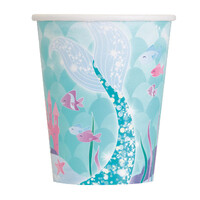 Mermaid Paper Cups 8 Pack 270ml- main image