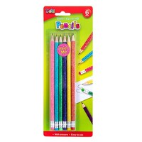 Glitter Barrel HB Pencils with Eraser 6 Pack- main image