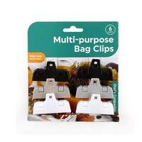 Multi Purpose Bag Clips Assorted Colours - 6 Pack- main image