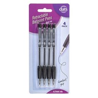 Pen Ballpoint Retractable Black Ink 4 Pack- main image