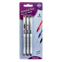 Rollerball Pens Mixed Black Blue Red Ink - 3 Pack- main image