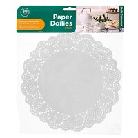 Paper Doilies Round White 24cm - 30 Pack- main image