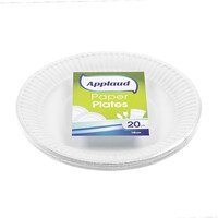 Round Paper Plates 18cm White 20 Pack- main image