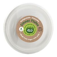 Eco Friendly Biodegradable Dinner Plates 26cm 8 Pack- main image