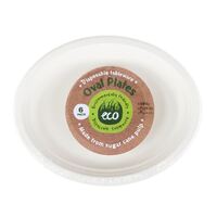 Eco Friendly Biodegradable Oval Plates 30cmx23cm 6 Pack- main image